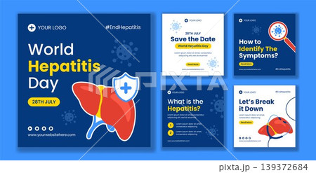 World Hepatitis Day Flat Cartoon Hand Drawn Social Media Post Background Illustration 139372684