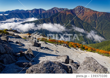 南アルプス・鳳凰三山・薬師岳稜線から見る白峰三山 南アルプス・鳳凰三山・薬師岳稜線から見る白峰三山 139373100