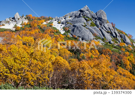 南アルプス・砂払岳から見る紅葉の鳳凰三山・薬師岳 南アルプス・砂払岳から見る紅葉の鳳凰三山・薬師岳 139374300