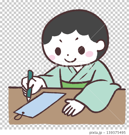 短冊を描く男の子のイラスト 短冊を描く男の子のイラスト 139375495