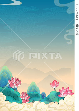 Chinese trendy style Oriental aesthetic illustration 139375584