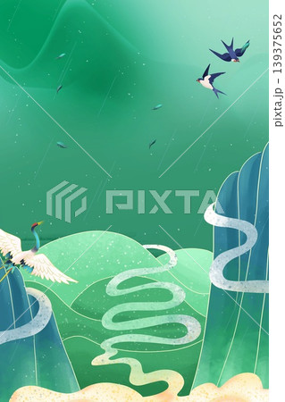Chinese trendy style Oriental aesthetic illustration 139375652