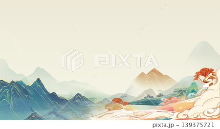 Chinese trendy style Oriental aesthetic illustration Chinese trendy style Oriental aesthetic illustration 139375721
