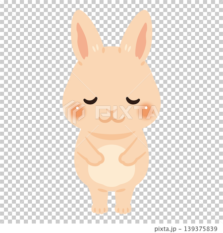Illustration of a bowing rabbit character Illustration of a bowing rabbit character 139375839