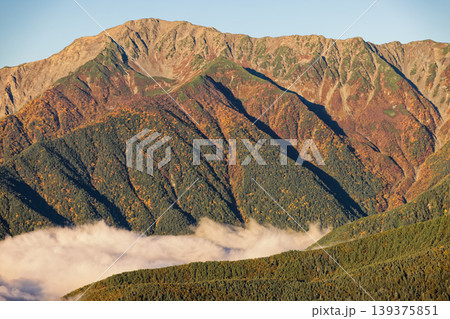 南アルプス・鳳凰三山・杖立峠から見る朝の間ノ岳 南アルプス・鳳凰三山・杖立峠から見る朝の間ノ岳 139375851