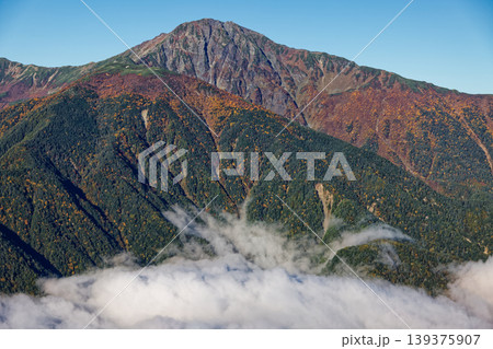 南アルプス・辻山から見る雲海と北岳 南アルプス・辻山から見る雲海と北岳 139375907