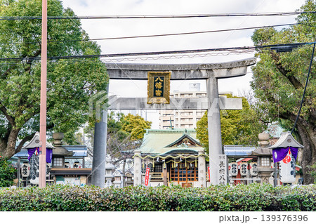 大阪長柄　長柄八幡宮　鳥居（鎌倉時代に石清水八幡宮からの勧請、創建） 139376396