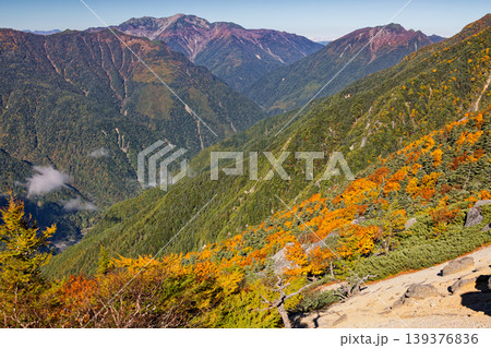 南アルプス・鳳凰三山・砂払岳から見る仙丈ヶ岳 139376836