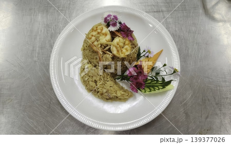 Authentic Thai Shrimp Fried Rice Khao Pad Goong Gourmet Food Presentation with Flowers Authentic Thai Shrimp Fried Rice Khao Pad Goong Gourmet Food Presentation with Flowers 139377026
