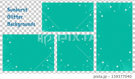 A set of frames with manga-style speed lines, polka dots, and a sparkly green background. Various sizes available. A set of frames with manga-style speed lines, polka dots, and a sparkly green background. Various sizes available. 139377040
