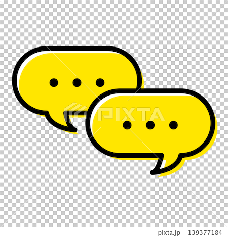 ビジネスの対話やチャットを表現する黄色の吹き出しベクターイラスト 139377184