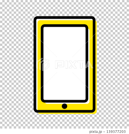 Yellow vector illustration of a smartphone Yellow vector illustration of a smartphone 139377203