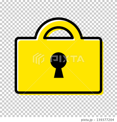 A yellow security icon featuring a padlock as its symbol. A yellow security icon featuring a padlock as its symbol. 139377204