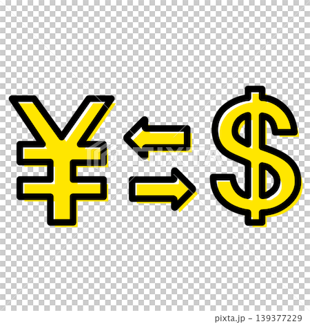 Vector illustration depicting the exchange rate between yen and dollars in business. 139377229