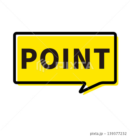 POINTの文字が描かれた黄色いふきだしのイラスト 139377232