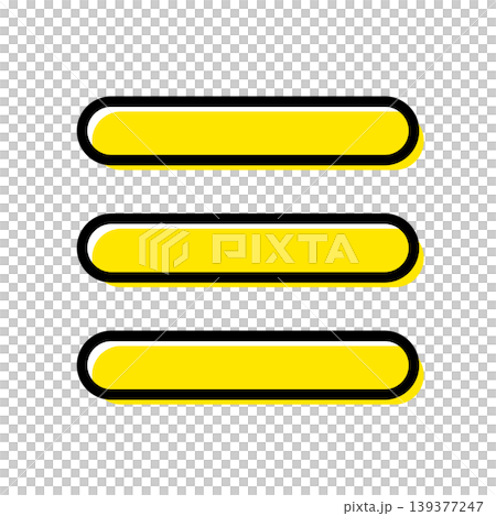 A hand-drawn style illustration of three yellow lines, inspired by a menu. 139377247
