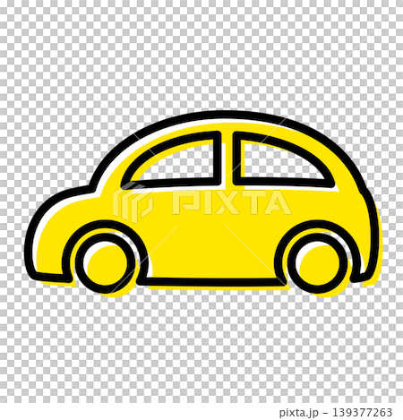 簡潔的手繪風格汽車向量插圖。 139377263