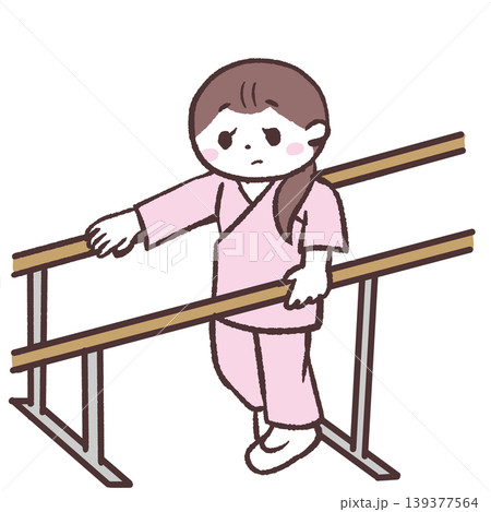 歩行訓練する女性のイラスト 139377564