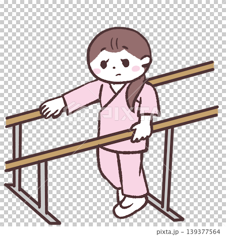 歩行訓練する女性のイラスト 139377564