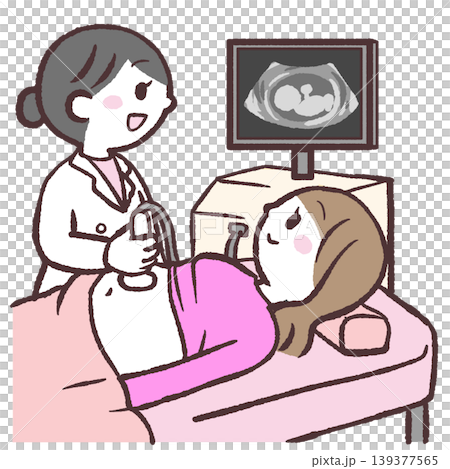 エコー検査する女性のイラスト 139377565