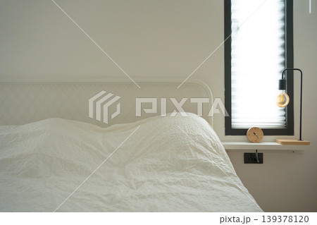 pet care concept with scottish cat relax and sleep on bed in bedroom pet care concept with scottish cat relax and sleep on bed in bedroom 139378120