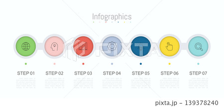 Infographic 7 options design elements for your business data. Vector Illustration. Infographic 7 options design elements for your business data. Vector Illustration. 139378240