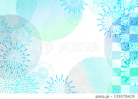 爽やかな和風の花火模様の背景素材 139378429