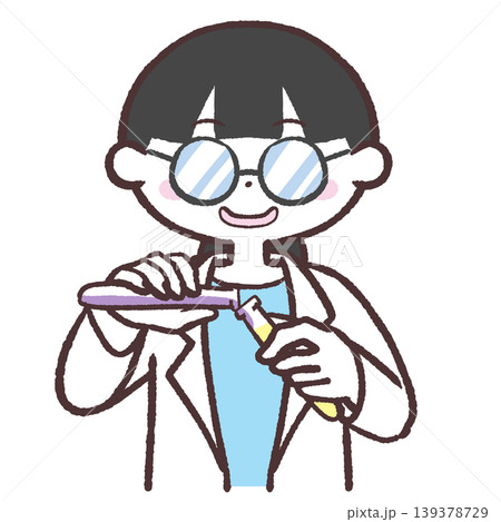 怪しい実験をする白衣の人物のイラスト 139378729