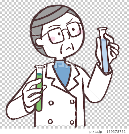 試験管を持ったシニア男性のイラスト 139378731