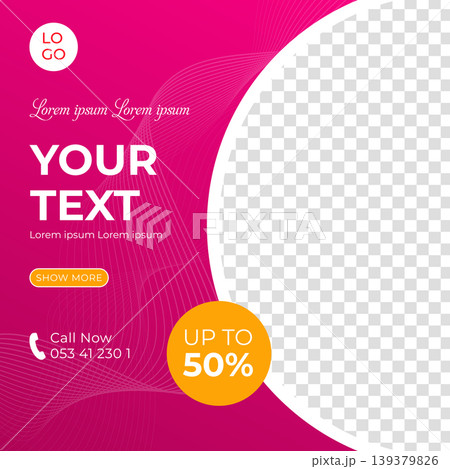 Social media business post banner with image space Social media business post banner with image space 139379826