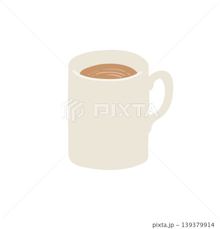 カフェオレのマグカップフラットイラスト 139379914