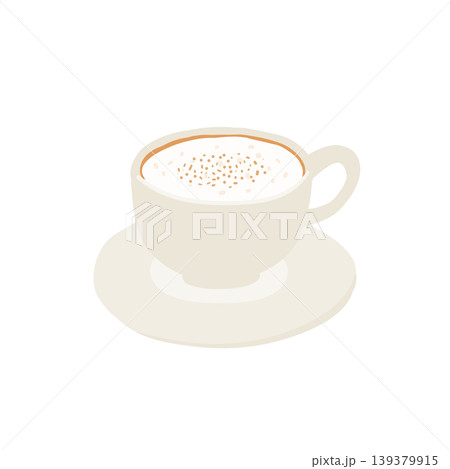 カプチーノコーヒーカップのフラットイラスト 139379915