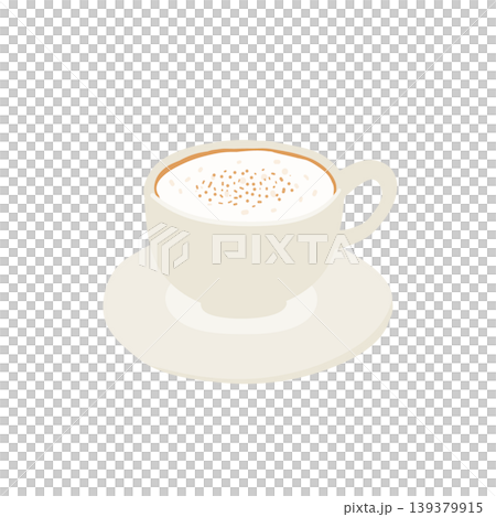 カプチーノコーヒーカップのフラットイラスト 139379915