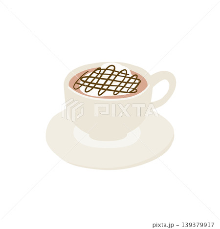 チョコレート風カフェモカのフラットイラスト 139379917