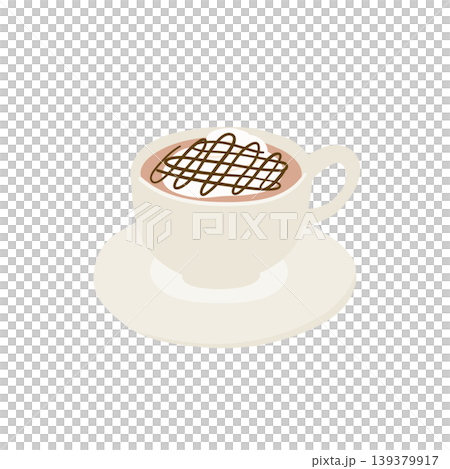 巧克力口味摩卡咖啡的扁平化插圖 139379917