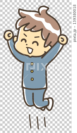 A boy jumping for joy, wearing a school uniform. A boy jumping for joy, wearing a school uniform. 139380018