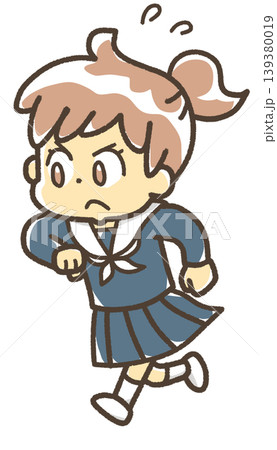 一生懸命走っているの子のイラスト 139380019