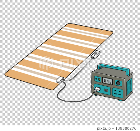 Electric blanket connected to a portable power supply Electric blanket connected to a portable power supply 139380276