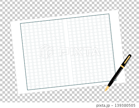 Illustration of a 400-character manuscript paper and a fountain pen. Illustration of a 400-character manuscript paper and a fountain pen. 139380505
