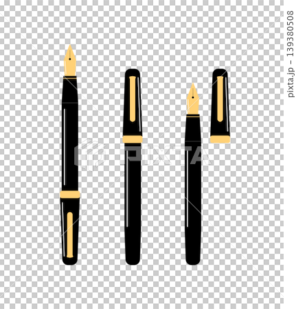 Fountain pen illustration set Fountain pen illustration set 139380508