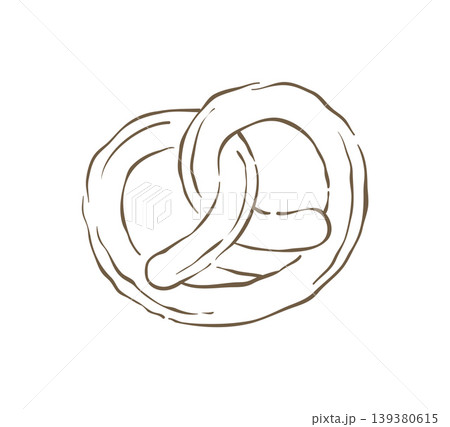 A Traditional Salty Pretzel On A Plate Snack Hand Drawn Vector Illustration A Traditional Salty Pretzel On A Plate Snack Hand Drawn Vector Illustration 139380615