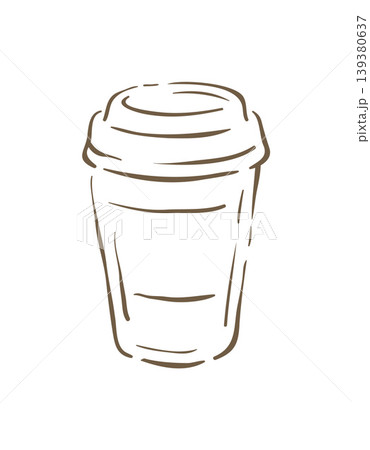 A Takeaway Paper Coffee Cup With A Lid Hand Drawn Vector Drink Illustration A Takeaway Paper Coffee Cup With A Lid Hand Drawn Vector Drink Illustration 139380637