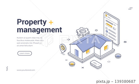 Property Management Online Service For Business Isometric Banner Vector Illustration Property Management Online Service For Business Isometric Banner Vector Illustration 139380687