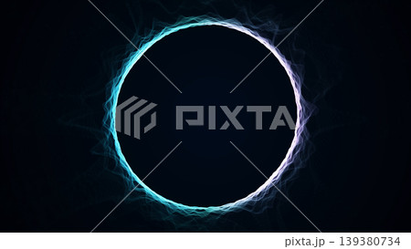 Electric blue plasma halo on black background, abstract neon energy circle with smoky glow and futuristic portal ring, 4K. Electric blue plasma halo on black background, abstract neon energy circle with smoky glow and futuristic portal ring, 4K. 139380734