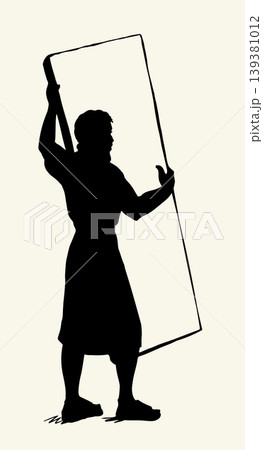 Vector illustration of a man carrying a heavy load. Vector illustration of a man carrying a heavy load. 139381012