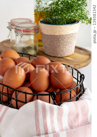 Healthy Breakfast Concept with Fresh Eggs 139381342