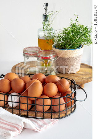 Minimal Interior with Basket of Eggs Minimal Interior with Basket of Eggs 139381347