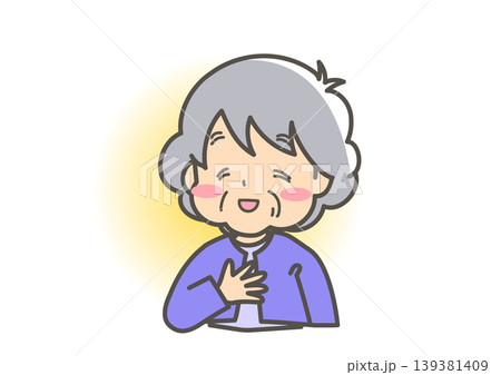安心を感じる高齢女性 139381409