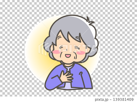 安心を感じる高齢女性 139381409