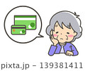 老後の経済不安を感じる高齢女性 139381411